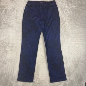 Gloria Vanderbilt Amanda Jeans Womens 10 Blue Black Floral Damask High Rise Pant